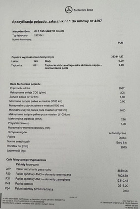 Mercedes-Benz GLE cena 255000 przebieg: 98000, rok produkcji 2018 z Wisła małe 46